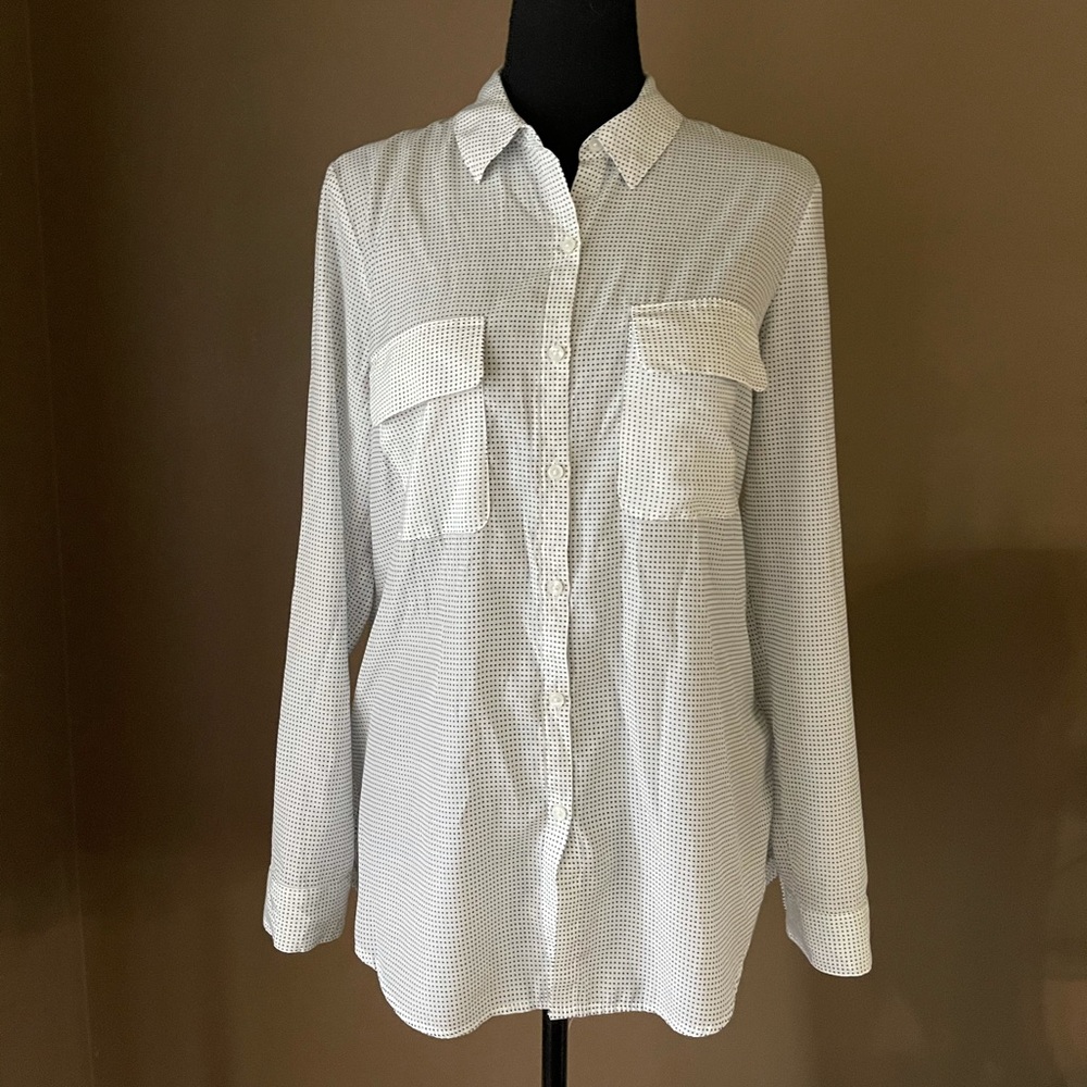 Express Button Down Polka dot Blouse